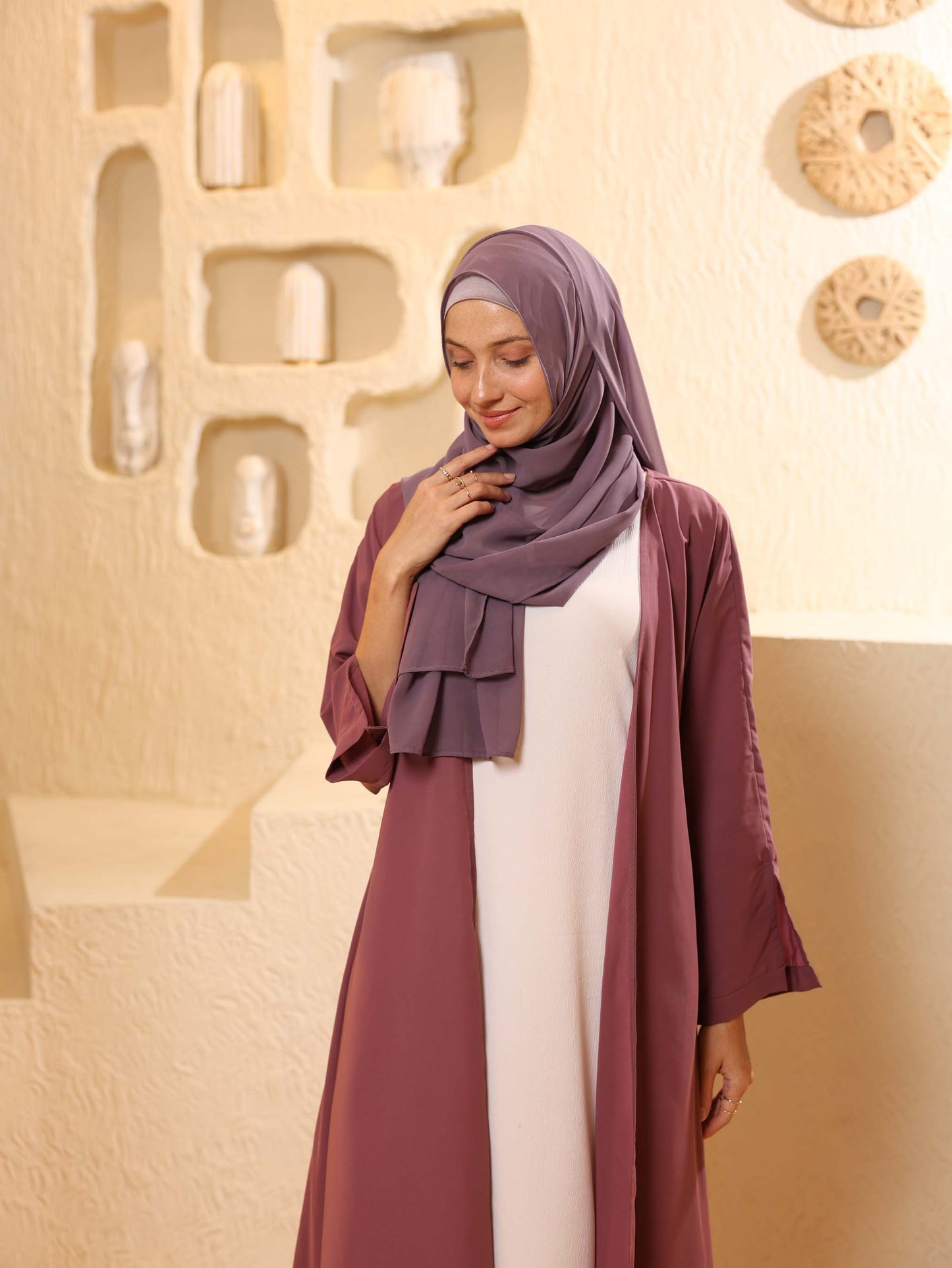 Tranquil Breeze Abaya in Mauve