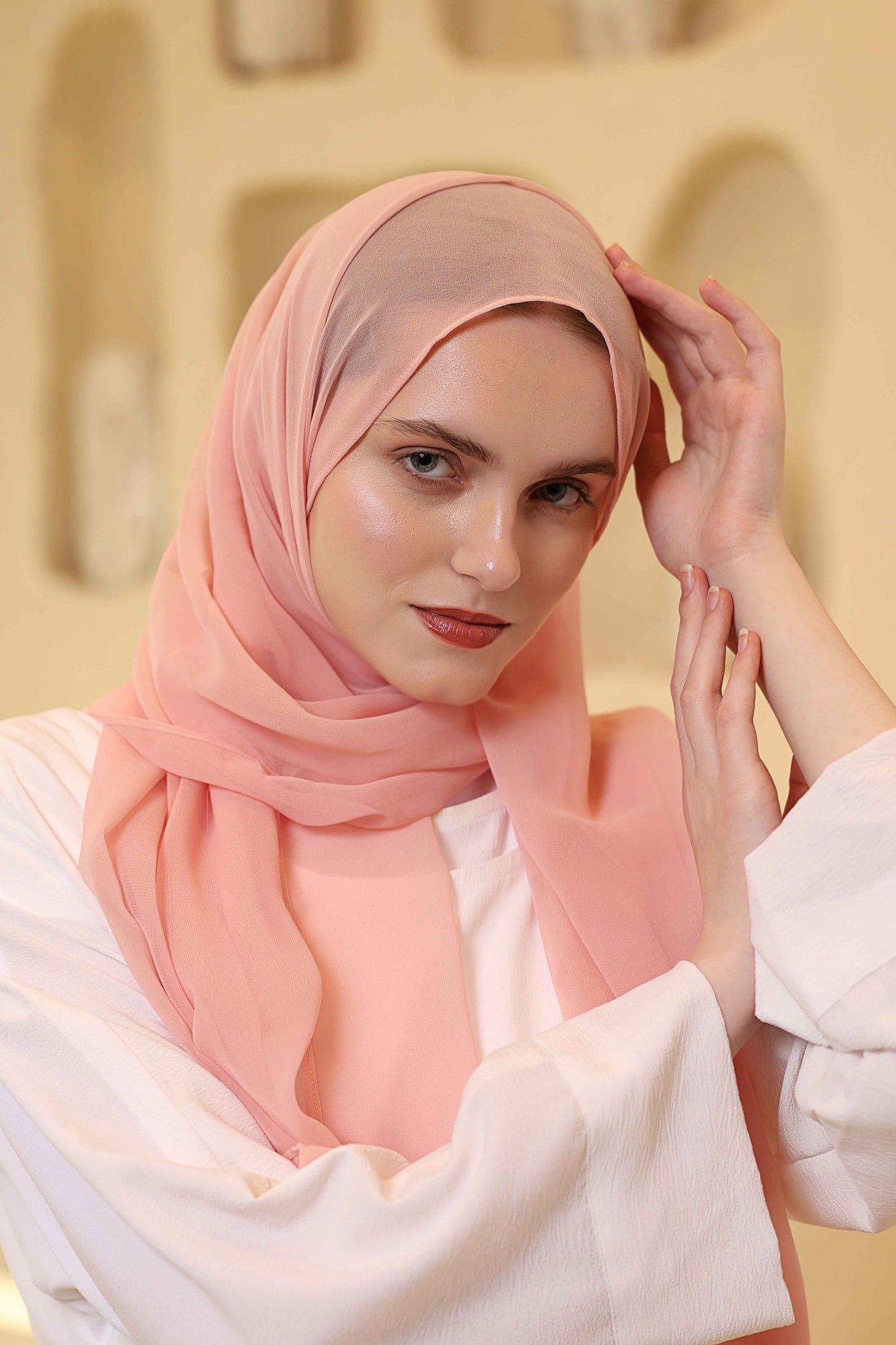 Serene Knot Abaya - Timeless Elegance in White