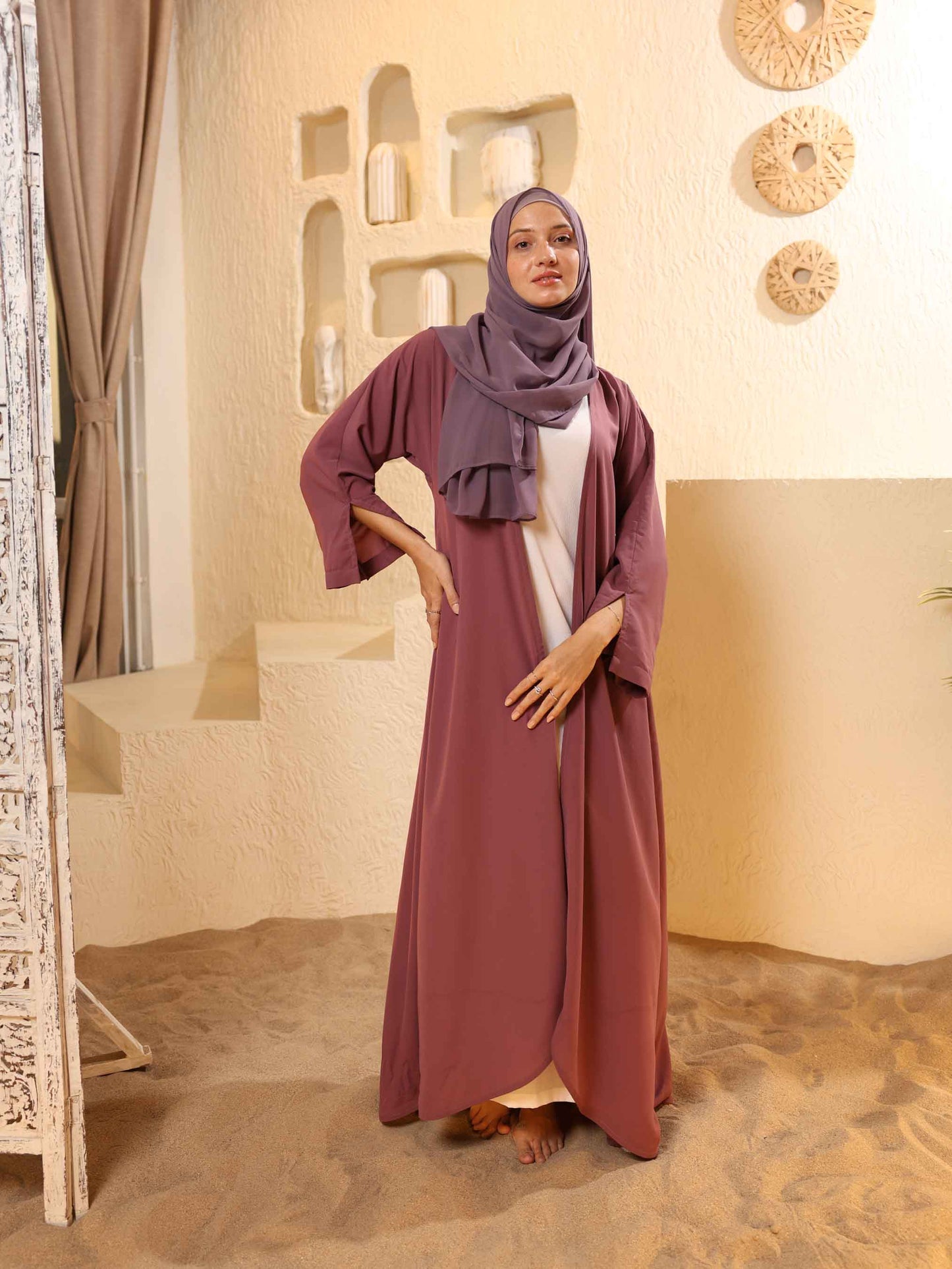 Tranquil Breeze Abaya in Mauve