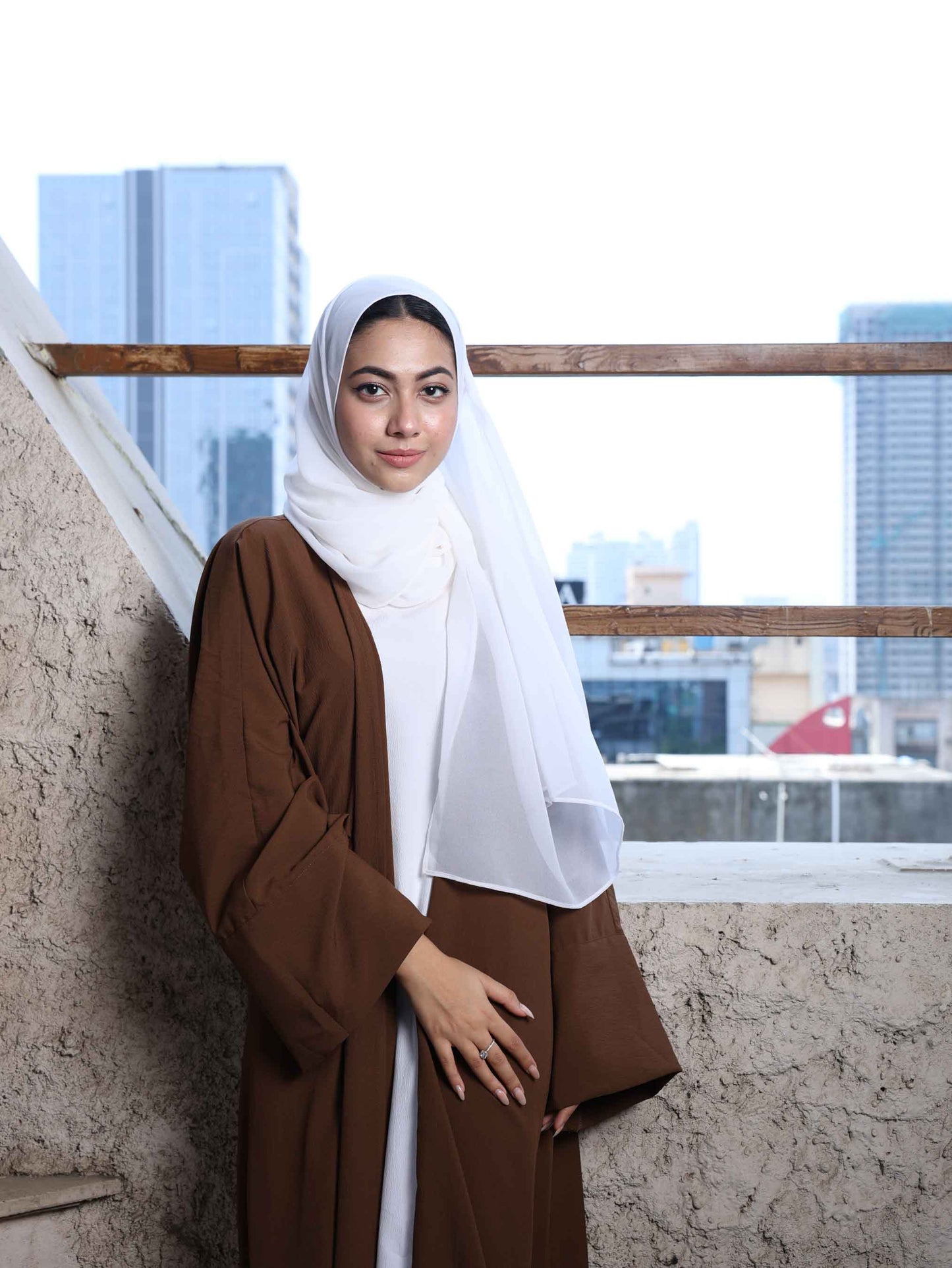 Tranquil Breeze Abaya in Coffee Brown