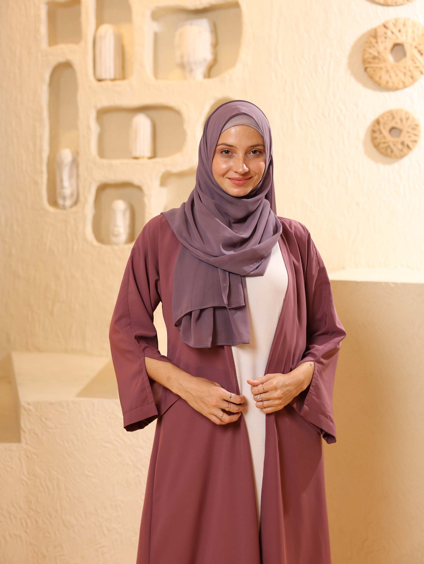 Tranquil Breeze Abaya in Mauve