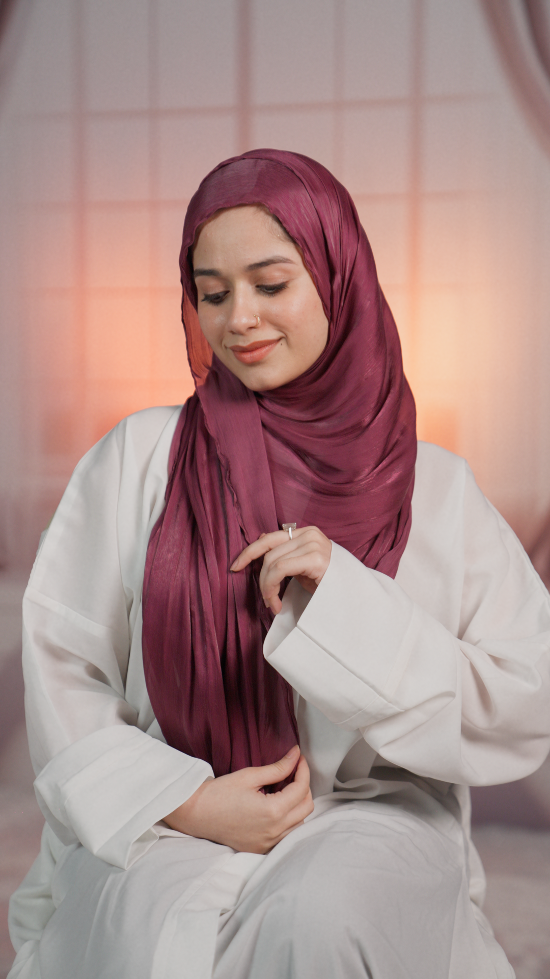 Radiate Softness – Pearl Organza Scarf for Women