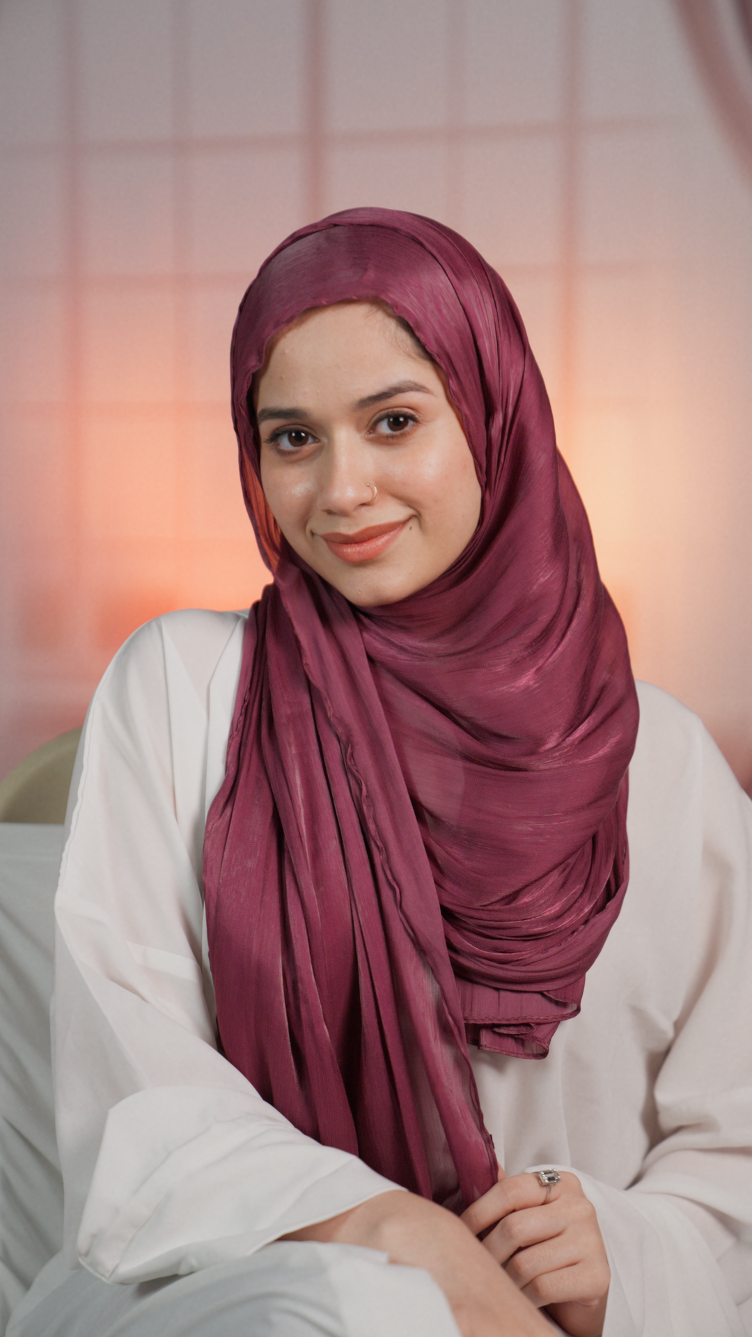 Radiate Softness – Pearl Organza Scarf for Women