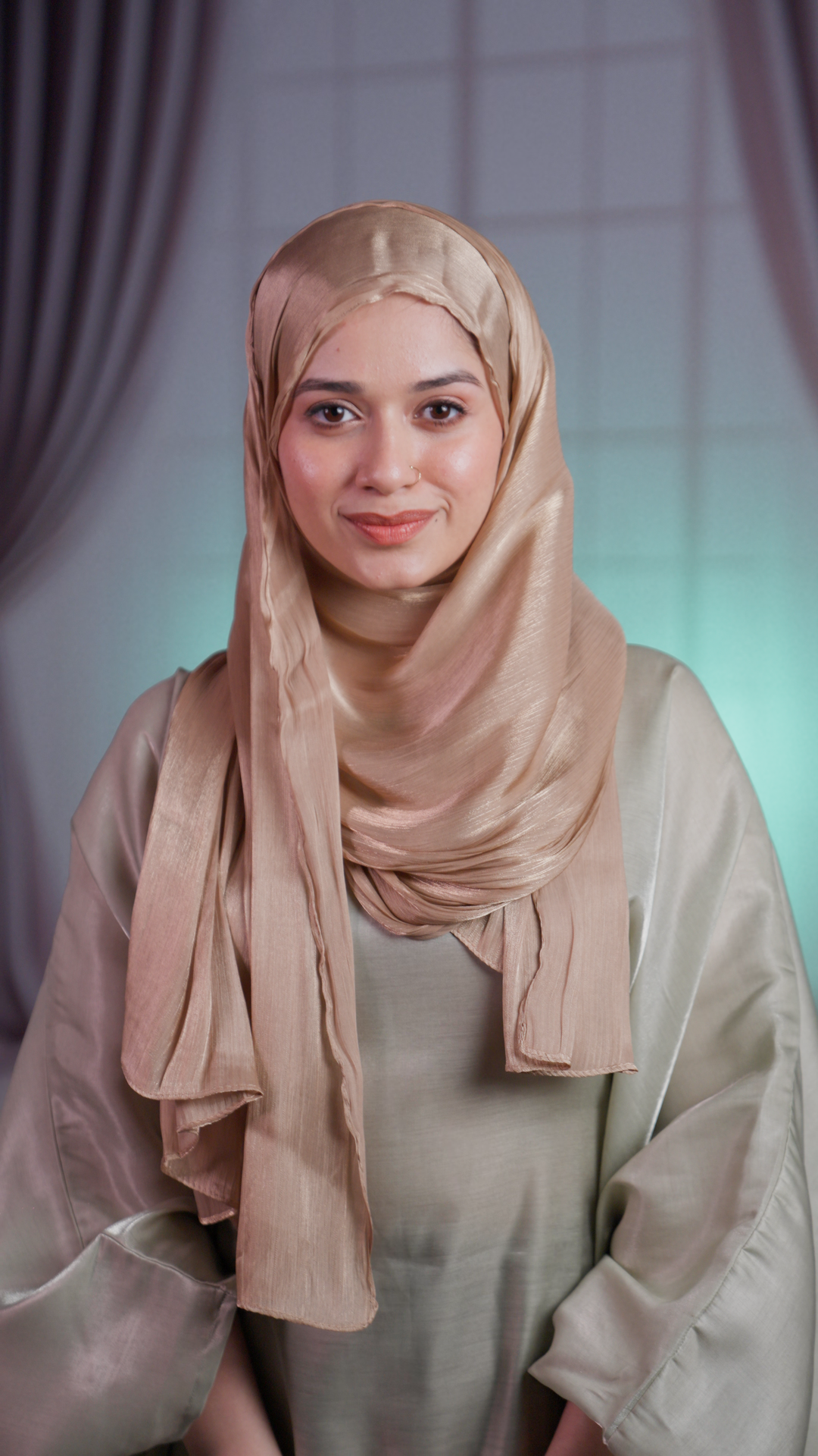 Premium Organza Hijab – Pearl Finish | Lightweight & Chic