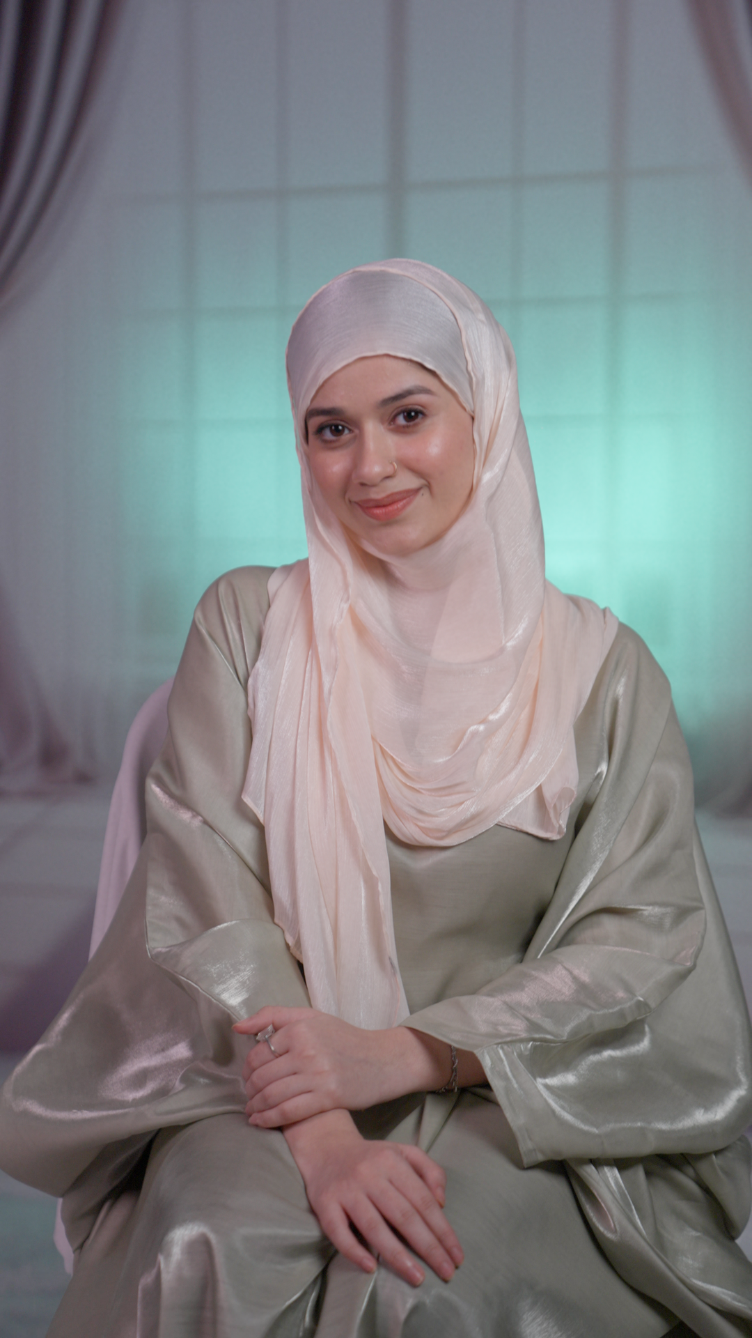 Luxe Organza Hijab – Pearl Cream | Elegant, Lightweight & Sheer Finish