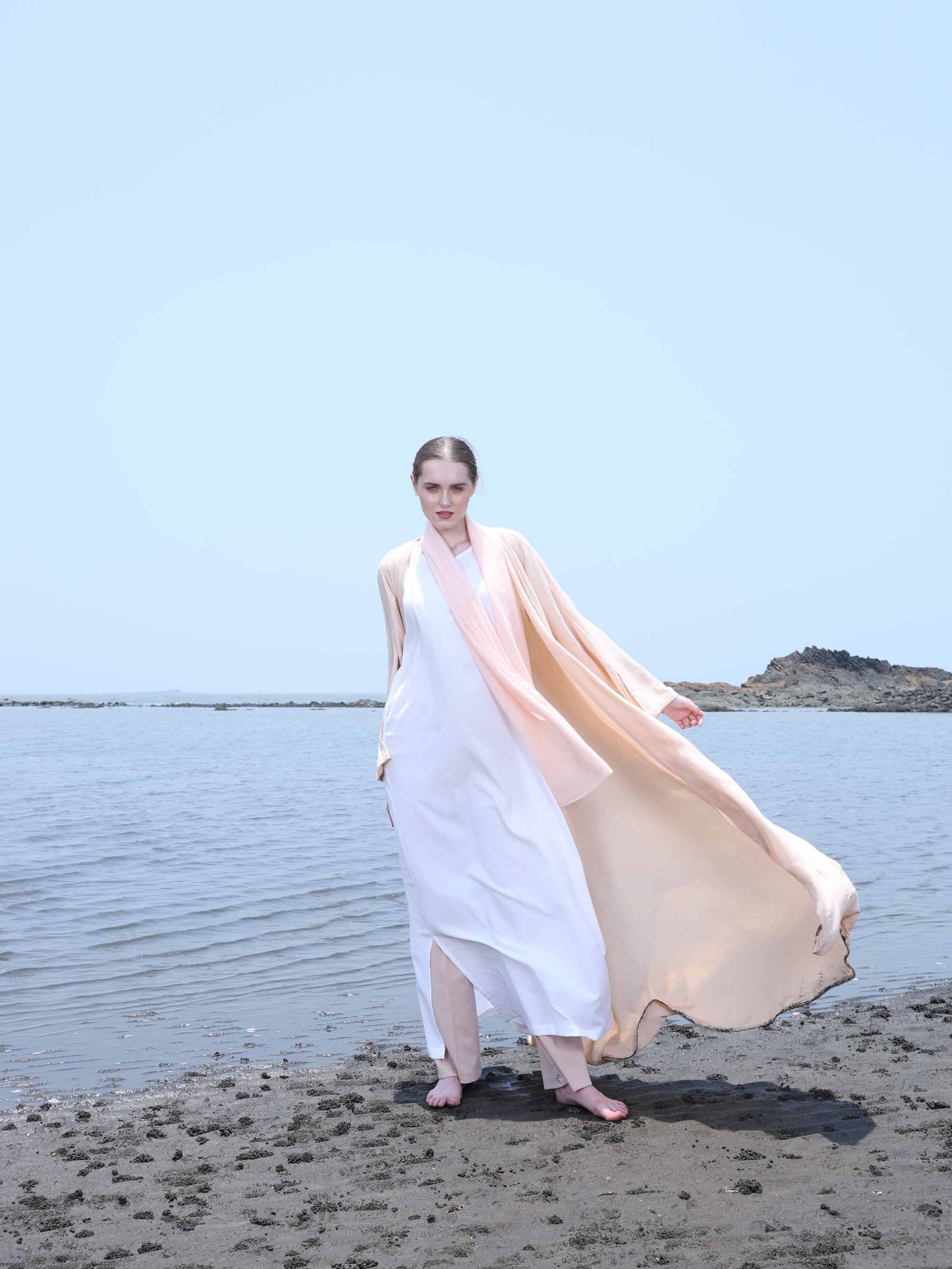 Tranquil Breeze Abaya in Soft Blush