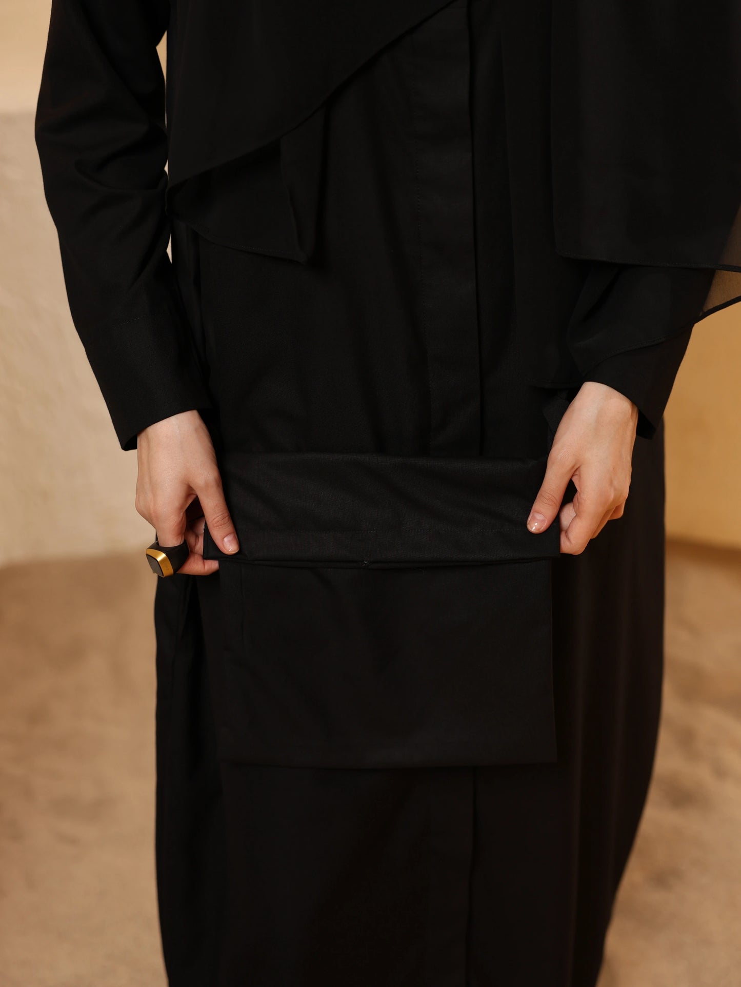 Comfort Umrah Abaya With Attached Cap and Detachable Book Keeping Bag