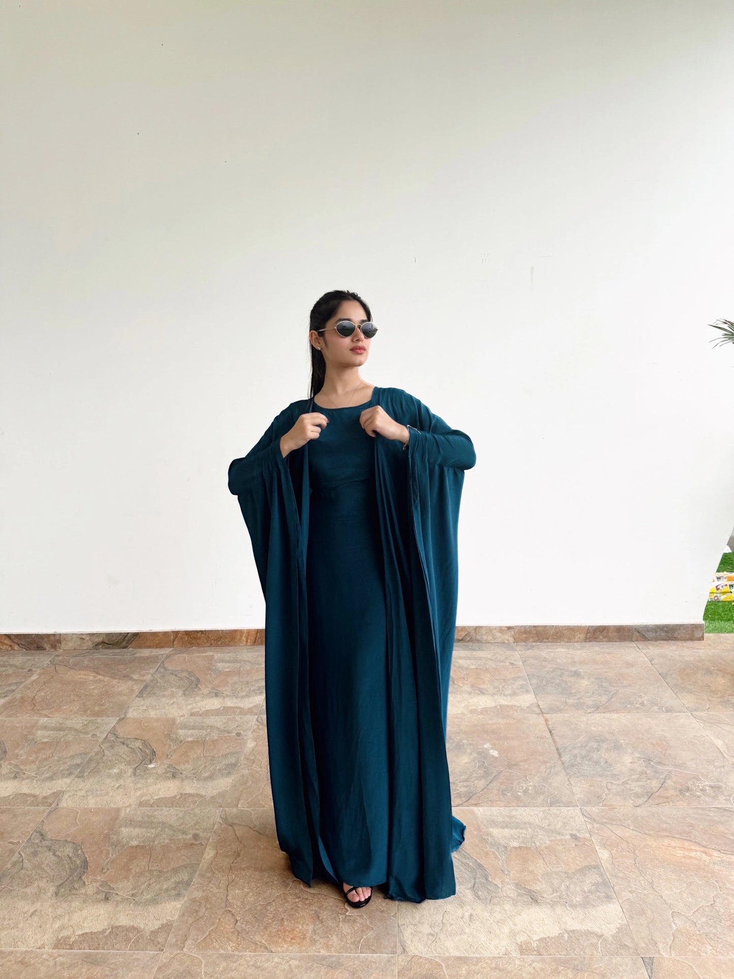 Elegant Crepe Cascade Dress - Grace in Motion
