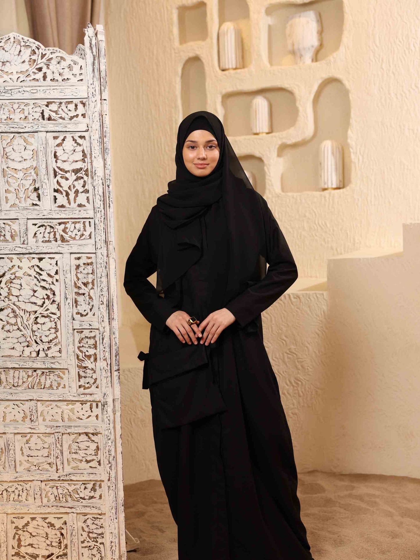 Comfort Umrah Abaya With Attached Cap and Detachable Book Keeping Bag