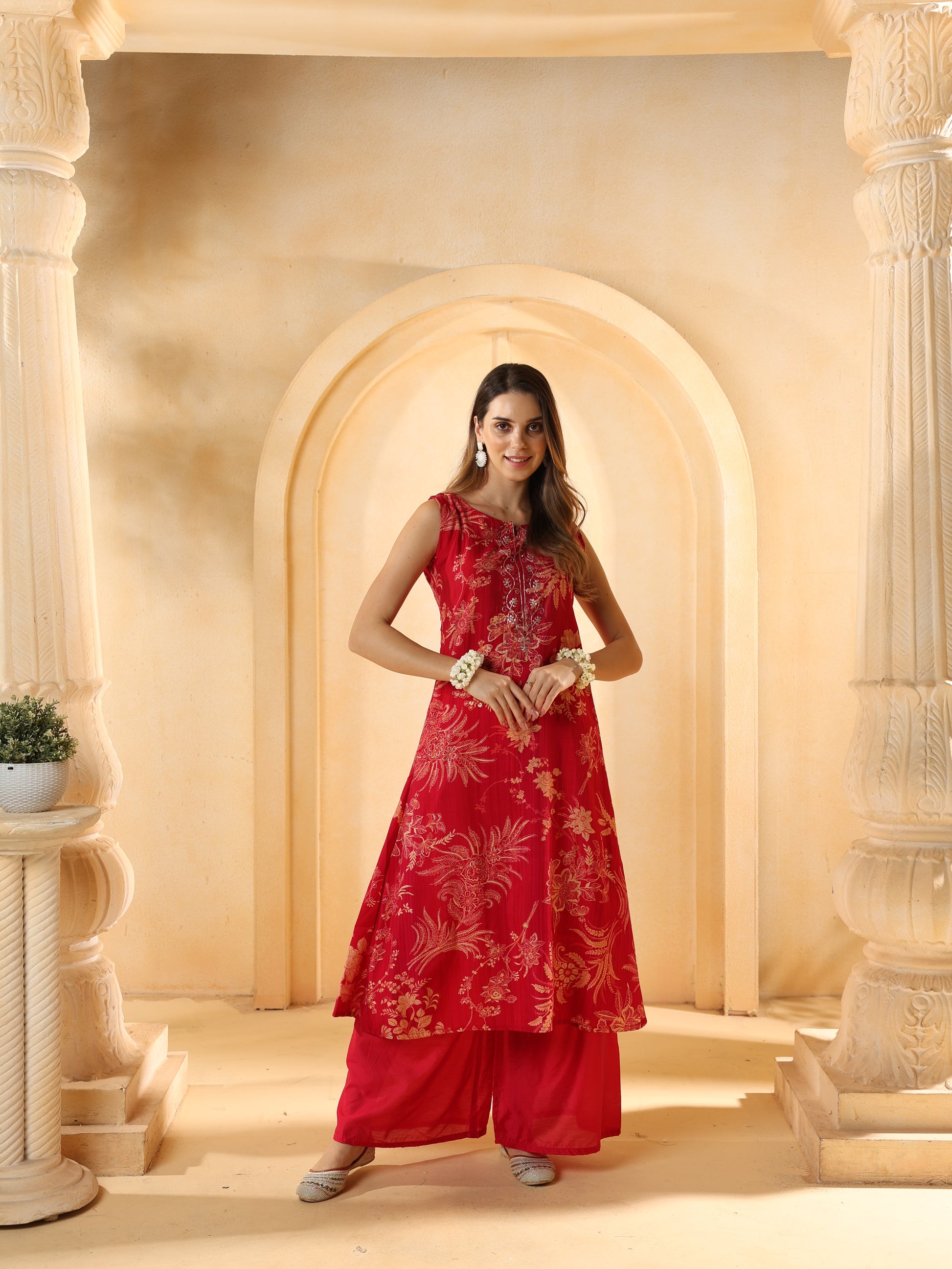 Formal Kurti Two Piece Ethnic Dress Elegant Kurti Set 2-Piece Outfit For Everyday Festive Wear Formal Kurti Two Piece Ethnic Dress Elegant Kurti Set 2-Piece Outfit For Everyday Festive Wear