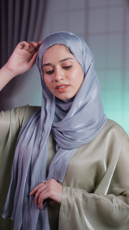 Elegant Pearl Organza Hijab – Sheer Shine, Timeless Style