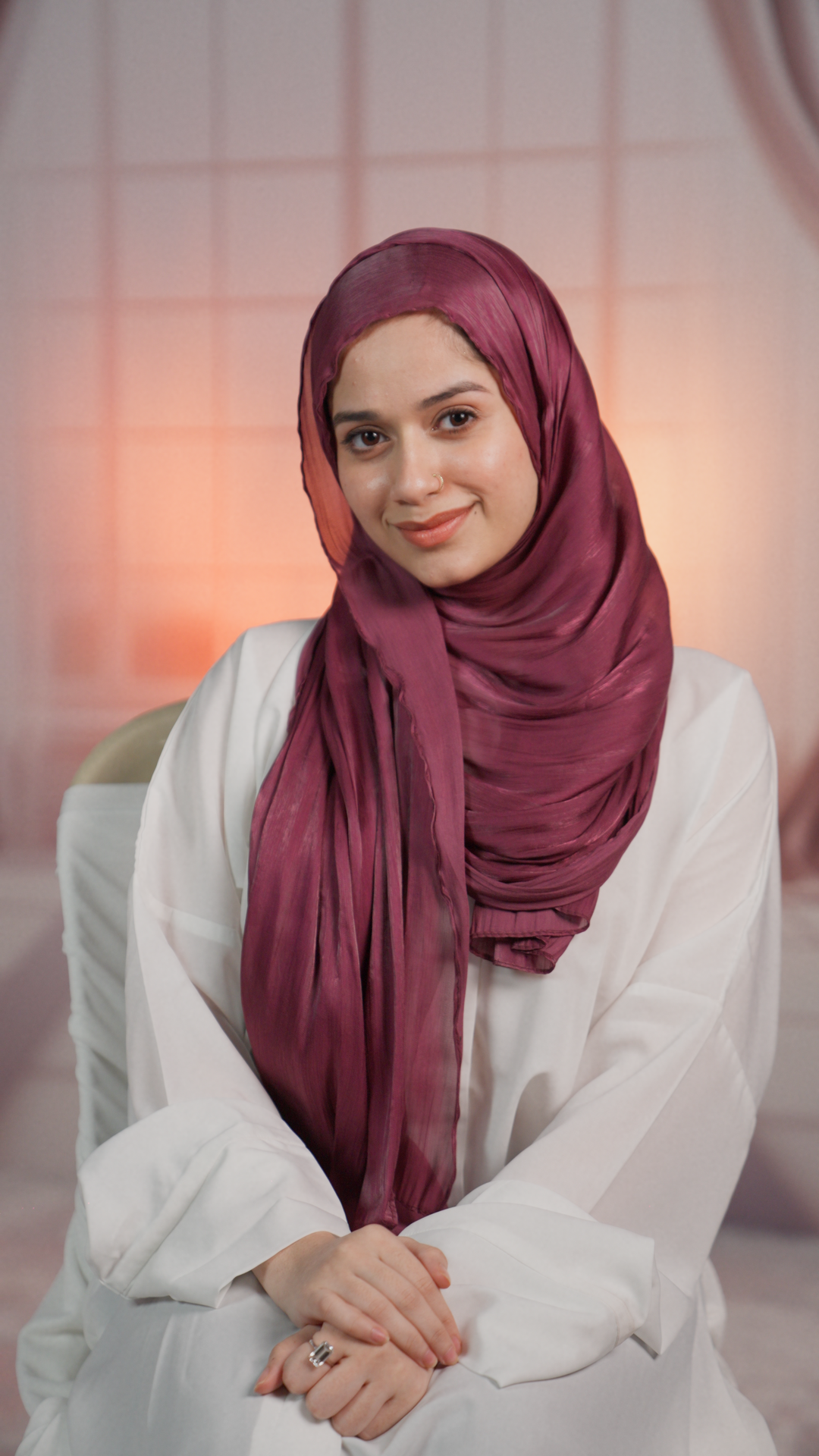 Radiate Softness – Pearl Organza Scarf for Women