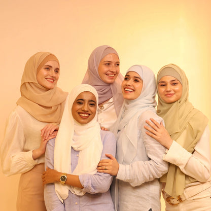 Hijab With Cap Combo Set (Pack of 5 in different colors)