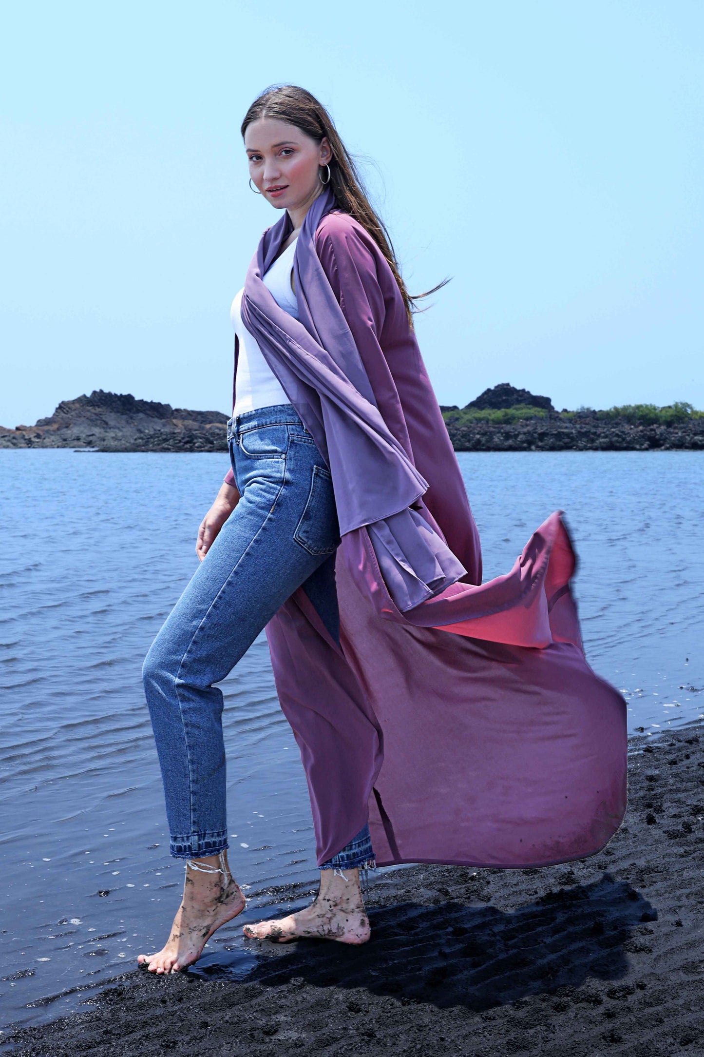 Tranquil Breeze Abaya in Plum