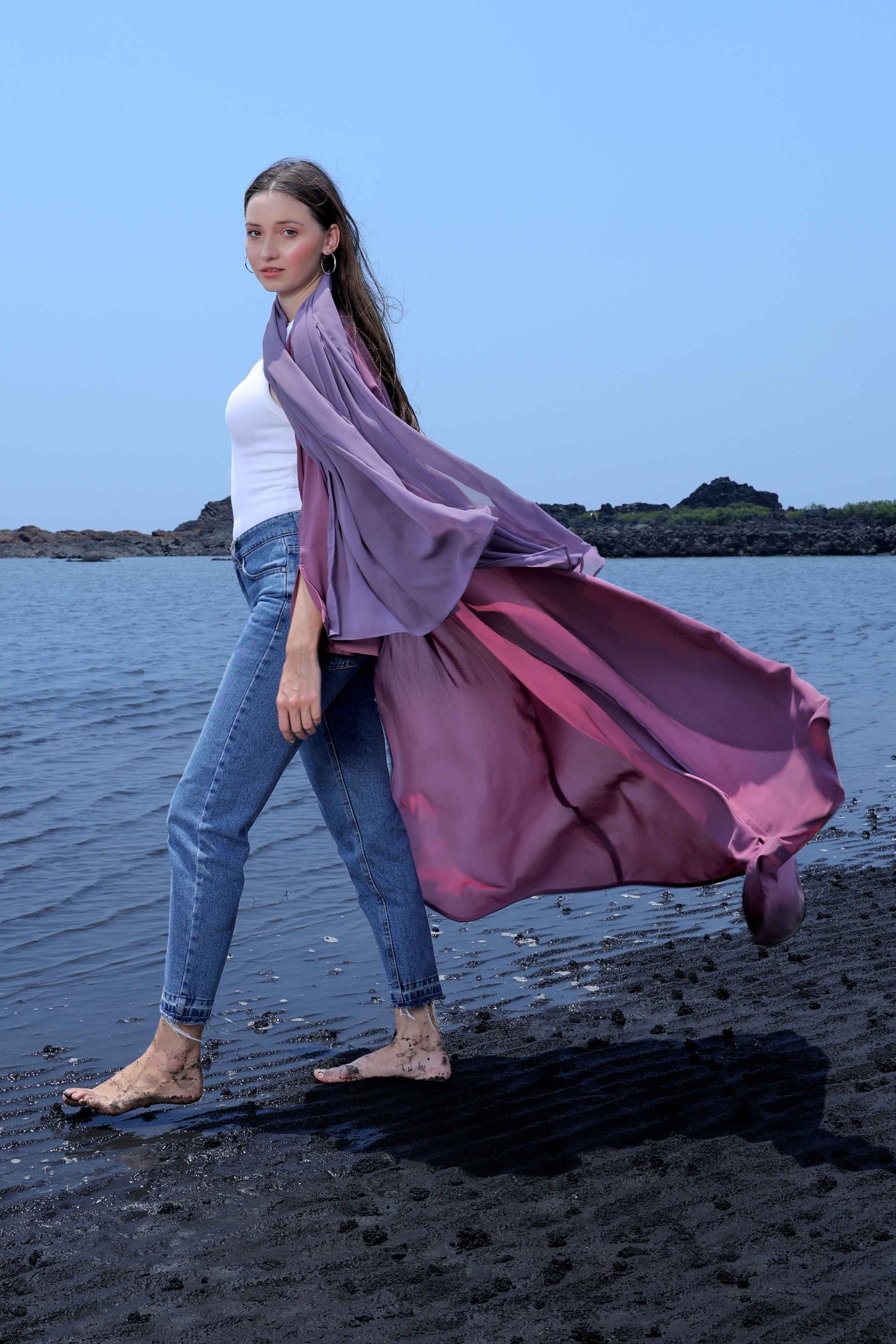 Tranquil Breeze Abaya in Plum